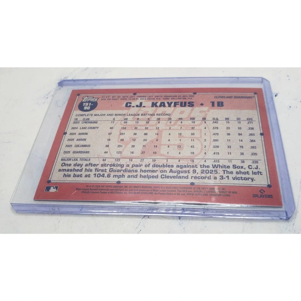 C.J. Kayfus 2026 Topps 1991 35th Anniversary Crackle Foil Parallel #T91-90